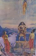 Raja Ravi Varma Gangavataranam oil painting on canvas